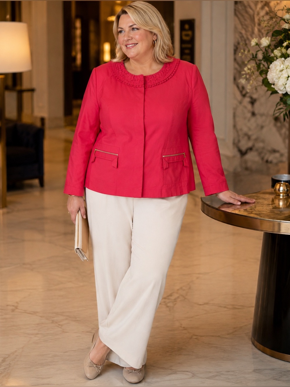 Tahari NWT Linen Blend Embellished Jacket Size 20